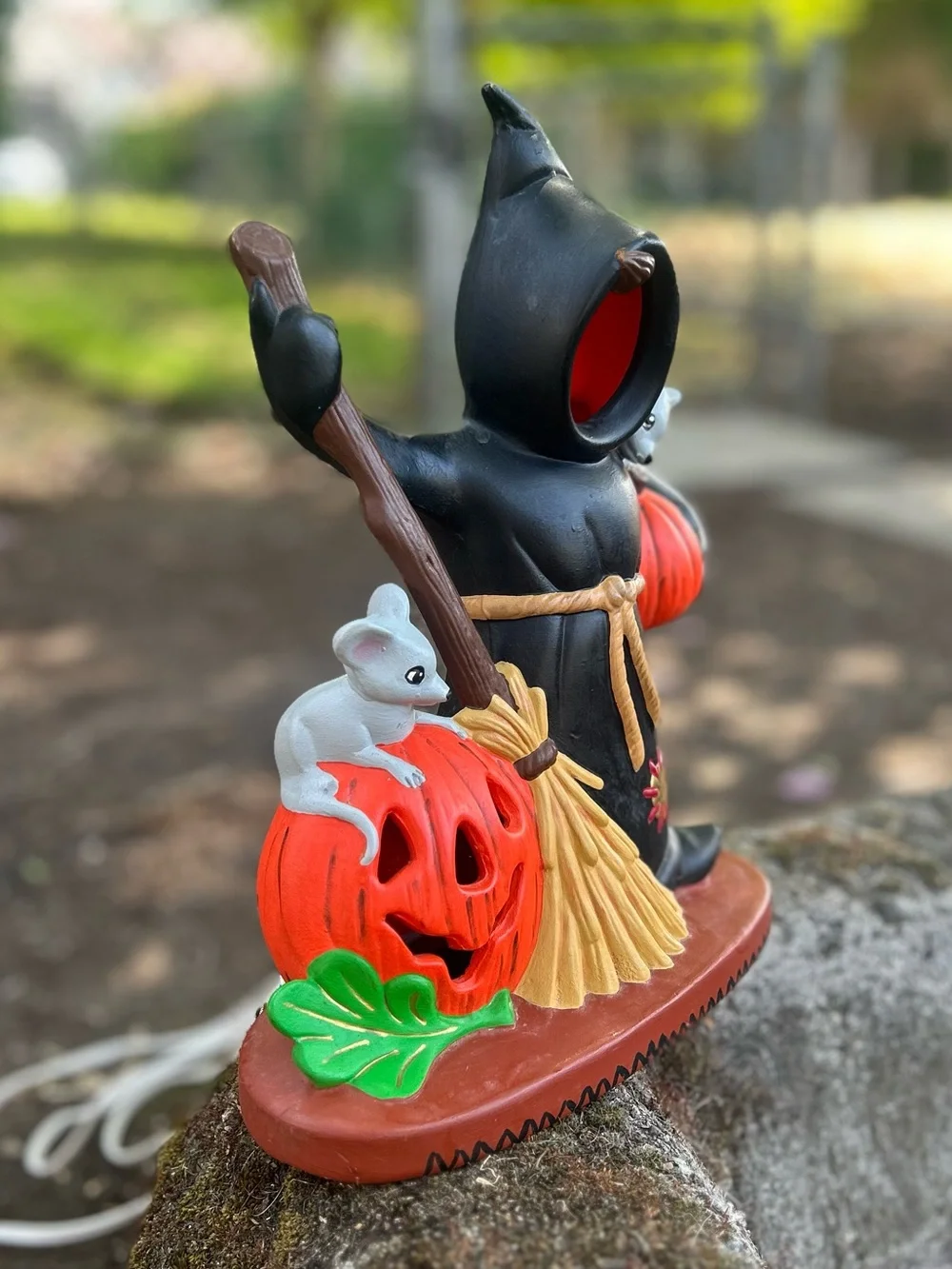 Halloween Pumpkin Ghost Mouse Lamp 12”